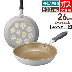 �y�y���������x�܂������zevercook �G�o�[�N�b�N �K�X��p �y�� �t���C�p�� 26cm �ԕ��O���[ EGFP26PGY �h�E�V�V�� �^ �K�X�ΑΉ� �t���C�p�� �ł��t���ɂ��� ������ ��v DOSHISHA �y�� �y�� PFOA�s�g