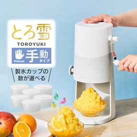 Otona 手動ふわふわとろ雪かき氷器 ライトグレー IS-TY-B5GY & 製氷カップ ドウシシャ ／ Otona オトナ 夏 冷凍フルーツ こおり DOSHISHA とろ雪 かき氷機 キッチン 台所 スイーツ デザート おやつ 簡単 お手軽 氷の細かさを調整できる