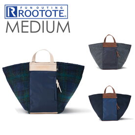 【4/25限定＼当選確率2分の1／最大100%ポイントバック】ROOTOTE トートバッグMEDIUM ツイード ／ ルートート トートバック ウール混 チェック柄 シンプル おしゃれ レディース 異素材コンビ ショルダーバッグにもなる（ショルダーストラップ別売り） 2WAY