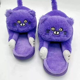 スリッパ ルームシューズ レディース 猫のスリッパを抱きしめて かわいい猫の綿のスリッパ ぬいぐるみスリッパ 室内履き 暖かい 秋冬 ふわふわ おしゃれ 静音 滑り止め ソフトソール 洗える 13色
