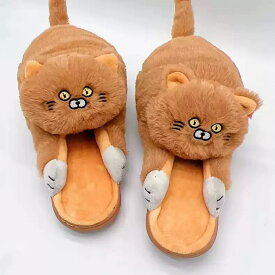 スリッパ ルームシューズ レディース 猫のスリッパを抱きしめて かわいい猫の綿のスリッパ ぬいぐるみスリッパ 室内履き 暖かい 秋冬 ふわふわ おしゃれ 静音 滑り止め ソフトソール 洗える 13色