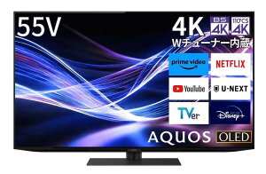 �y�V�i�z�V���[�v 55V�^ 4K �L�@EL �e���r AQUOS 4T-C55GQ3 Google TV �O�t��HDD2�ԑg�����^��Ή� Dolby Atmos (2024�N���f��) Wi-Fi6�Ή�