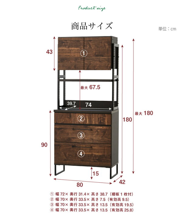 楽天市場】【ﾎﾟｲﾝﾄ5倍☆4月14日20時〜17日10時迄】食器棚 キッチン 