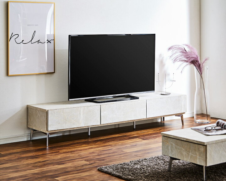 楽天市場】テレビボード 180 テレビ台 180幅 大理石調 脚付き シルバー 