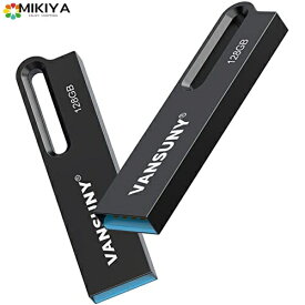 Vansuny USBメモリ 128GB 2個セット USB 3.0 フラッシュドライブ 高速 金属製 防水 USBメモリー128ギガ 大容量 Windows PCに対応(黒)