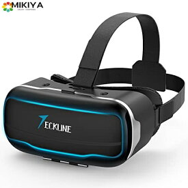 TECKLINE VRゴーグル スマホ用 ヘッドマウントディスプレイ VR ゴーグル 3D メガネ スマホ DMM VR動画 PMMA非球面光学レンズ 1080P 120°視野角 焦点距離&瞳孔間距離調整可 遠視/近視適用 伸縮性ヘッドバン