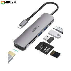 USB C ハブ アダプタ 6-in-1 Lvdou マルチポート USB ハブ Type-C 85W PD充電 4K HDMI Micro SD / SDカードリーダー USB-C 交換アダプタ MacBook Pro 13 14 15