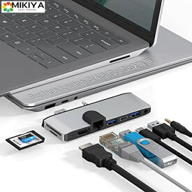 Surface Laptop 5 USBハブ 4K HDMI 100Mbpsイーサネット USB 3.0 Type Cデータ転送 SD TFカードスロット 3.5mmオーディオ マルチポート拡張 マイクロソフト サーフェイス ラップトップ3