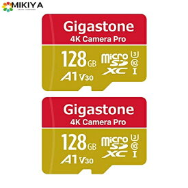【5年保証】Gigastone Micro SD Card 128GB 2パック マイクロSDカード A1 V30 UHD 4K ビデオ録画 高速 4Kゲーム Nintendo Switch 動作確認済 100MB/S マイクロ SDXC