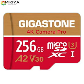 【5年保証 】Gigastone 256GB マイクロSDカード A2 V30 Ultra HD 4K ビデオ録画 Gopro アクションカメラ スポーツカメラ 高速4Kゲーム 動作確認済 100MB/s マイクロ SDXC UHS-I U