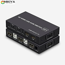 kvmスイッチ hdmi 4K kvm スイッチ HDMI切替器 2ポート（PC2台用）Ultra HD 4K 60Hz HDMI2.0 HDCP2.2 3D/HDRスプリンター USB2.0 USB キーボード/マウス共有 USBメモリ/