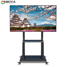 WHESWELL テレビスタンド tvスタンド 32~100インチ対応 キャスター付き ハイタイプ 液晶TVスタンド テレビ台 壁寄せテレビスタンド 移動式 高さ調節可能 耐荷重80KG 棚板付き 簡単な組み立て 省スペース 業務用スタンド