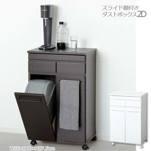 スライド棚付きダストボックス2D (ホワイト) (ブラウン) ※北海道・沖縄・離島は別途条件あり(N)