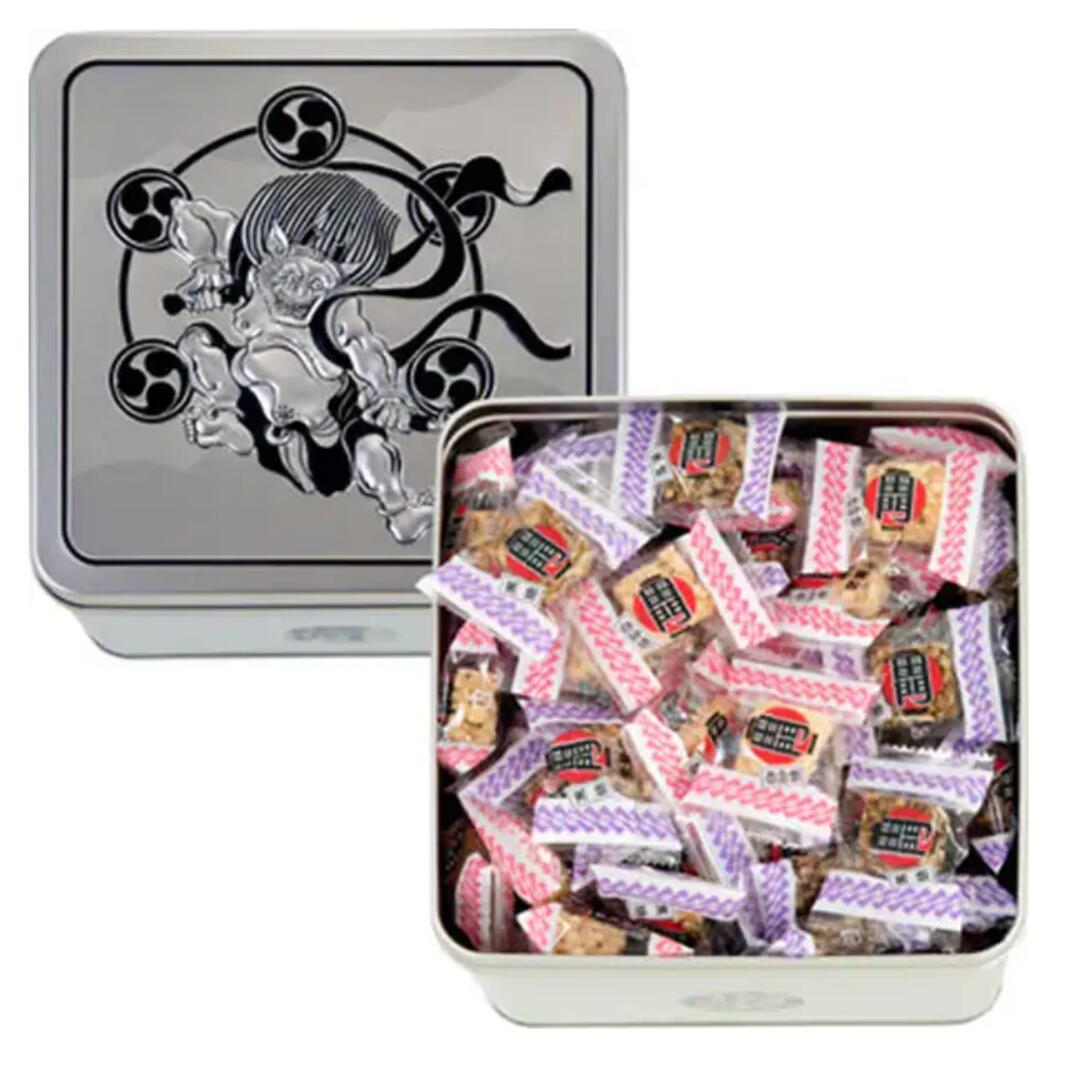 【1セット】常盤堂雷おこし本舗 常盤堂雷おこし本舗 雷神上磯部缶（大） 300g【Y倉庫】