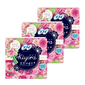 【スーパーセール P5倍】 【3セット】【送料無料】 ソフィ Kiyora やさしいローズの香り 72枚