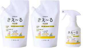 きえーるペット用消臭剤3本セット(280mlトリガースプレー・500ml詰替え2本)環境大善 ペット 消臭 犬 猫 小動物 老犬 子犬 口 臭い 口内炎 くさい におい ニオイ 消臭スプレー 消臭剤 乳酸菌