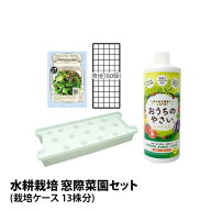 水耕栽培キット 栽培キット 窓際菜園セット 栽培ケース 13株分 液肥 液体肥料 スポンジ 培地 種 有機種子…