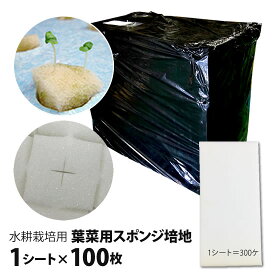 水耕栽培 スポンジ培地 葉物野菜 ハーブ用 100枚セット (30,000株分) 日本製 大容量 プロ向け 事業用 ■直送■ 【北海道沖縄は別途送料】