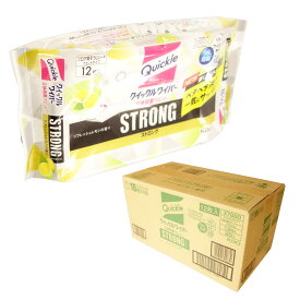 クイックルワイパー 立体吸着 ウエットシート STRONG リフレッシュレモンの香り 12枚 × 20パック 【花王 kao】【37880 kzh】