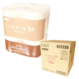 クレシア EF トイレットロール 52.5m ダブル 64ロール（8ロール×8パック）【日本製紙クレシア 業務用 140サイズ】【20841】