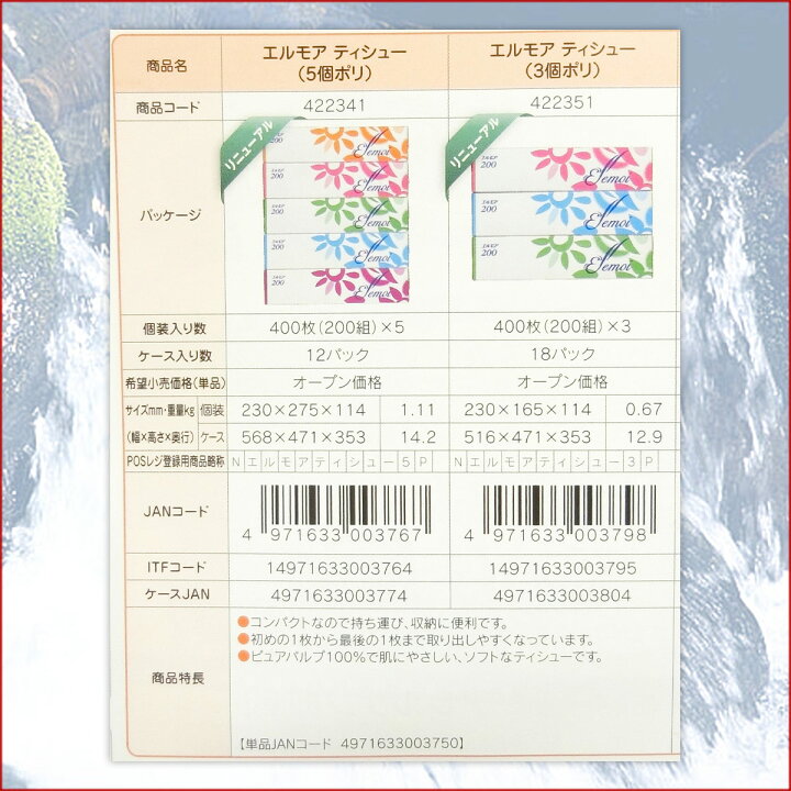 楽天市場】エルモア ティシュー 200組 60箱(5箱×12パック)【カミ商事】【422341】 : エコ肥料店 楽天市場】エルモア ティシュー 200組 60箱(5箱×12パック)【カミ商事】【422341】 : エコ肥料店