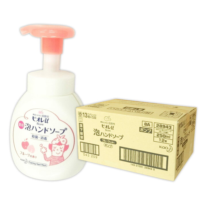 楽天市場】ビオレu 泡ハンドソープ フルーツの香り 本体 250ml × 12本 