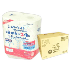 シャワートイレのためにつくった吸水力が2倍のトイレットペーパー フローラルブーケの香り 25m ダブル 96ロール（4ロール×24パック）【大王製紙 160サイズ】【823291 kzh】