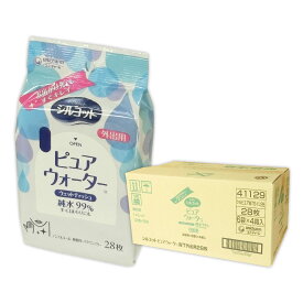 シルコット ピュアウォーター ウェットティッシュ 外出用 28枚 × 24パック 【ユニ・チャーム unicharm 80サイズ】【47837 kzh】