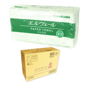 エルヴェール ペーパータオルエコ 中判 シングル 200枚 × 30パック 【大王製紙 業務用 140サイズ】【21000694 kzh】