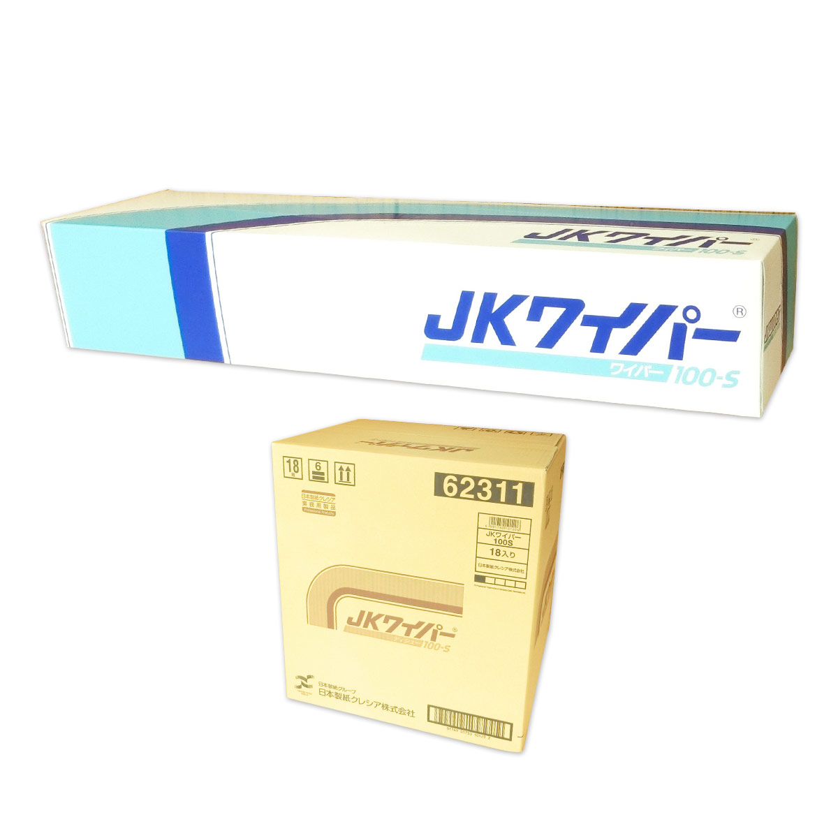 楽天市場】JKワイパー 100-S 100枚入 × 18箱 【日本製紙クレシア 業務 