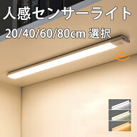 LEDセンサーライト 20cm～80cm タイプ選択 人感 調光 薄型 USB充電式 LEDバーライト 配線工事不要 小型 …