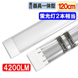 led蛍光灯 器具一体型 直付 タイプ選択 色選択 4200LM 6畳 8畳用 ledベースライト 120cm 40W型LED蛍光灯2本相当 100V用 薄型 直付型シーリングライト照明 it-40w-X