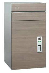 【郵便ポスト・宅配ボックス一体型】ユニソン 戸建用宅配ボックス コルディア100 前入後出 ポスト有り スタンド台座(別売) タモ色 左開きタイプ