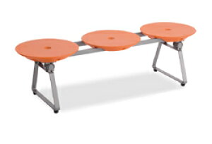 テラモト 樹脂製ベンチ ディスクベンチ フォールディングタイプ オレンジ BC-309-513 ※個人宅配送不可