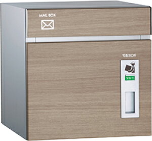 【郵便ポスト・宅配ボックス一体型】ユニソン コルディア80 戸建用宅配ボックス 宅配ポスト 前入後出 壁埋め込み/スタンド(別売) 木目調 タモ色 左開きタイプ