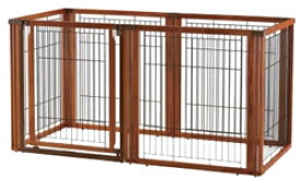 リッチェル ペット用 木製3WAYサークル 6面90H ブラウン