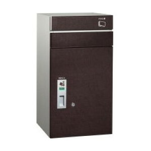 【郵便ポスト・宅配ボックス一体型】ユニソン 戸建用宅配ボックス コルディア100 前入後出 ポスト有り スタンド台座(別売) ウォールナット色 右開きタイプ