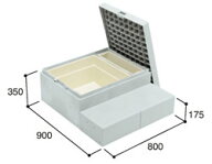 城東テクノ 【勝手口・外まわり】ハウスステップ(収納庫タイプ) CUB-8060W-3S 送料無料