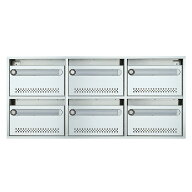 [6戸用]ナスタ 集合郵便受箱（AMN型） 前入前出 静音大型ダイヤル錠 KS-MB6AMN-L