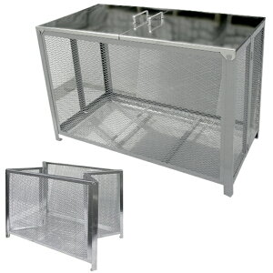 テラダ ゴミステーション 屋外 組立簡単 GP-120S(ステンレス蓋) 選べる3色 幅1200×奥行610×高さ770mm ※お客様組立品 屋外 ゴミ置き場 保管 収納 カラス対策 ゴミボックス