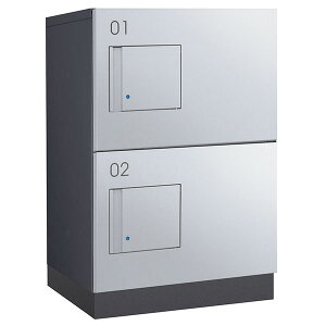 【捺印なし】ダイケン 小型宅配ボックス 壁付け・床置き両用 防滴型 前入前出 H540mm TBX-F1SS-GM ダークグレー×シルバーメタリック ※受注生産品