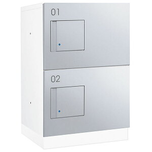 【捺印なし】ダイケン 小型宅配ボックス 壁付け・床置き両用 防滴型 前入前出 H540mm TBX-F1SS-WM ホワイト×シルバーメタリック ※受注生産品