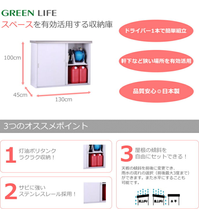 楽天市場】グリーンライフ物置 HMG-1310 [収納庫/収納/倉庫/激安/安い 