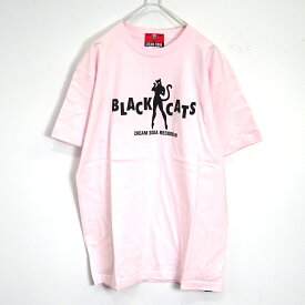 【中古】【美品】 CREAM SODA　クリームソーダ　BLACK CATS　ブラックキャッツT　Tシャツ　PD19T-01　ロックンロール　ロカビリー　プレミア品　半袖 S/S メンズ　トップス　夏物　サイズ XL ピンク系　店舗併売品