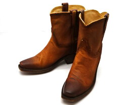 【中古】【美品】Lucchese ルケーシー レザーショートブーツ ウエスタンブーツ BL7021 ストーンウォッシュ キャメル レディース ウィメンズ ブーツ サイズ US7B EU37-38 UK5