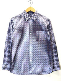 【中古】古着 COMME des GARCONS HOMME コムデギャルソン オム ペイズリー 総柄 シャツ AD201 HJ-B039 長袖 L/S メンズ トップス サイズ XS ブルー系