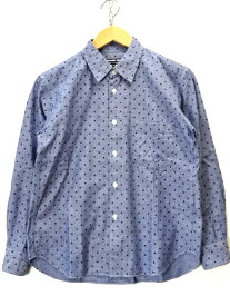 【中古】古着 COMME des GARCONS HOMME DEUX コムデギャルソン オムドゥ ドット シャンブレー シャツ AD2014 DO-B064 長袖 L/S メンズ トップス サイズ XS ブルー系