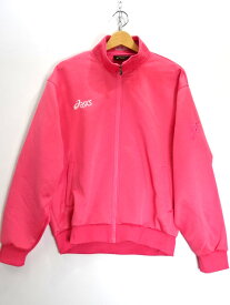 【中古】古着 asics アシックス 90's ジャージ セットアップ 上下 日本製 メンズ ジャケット パンツ レトロ ヴィンテージ サイズ JASPO O ピンク系 コーラルピンク系