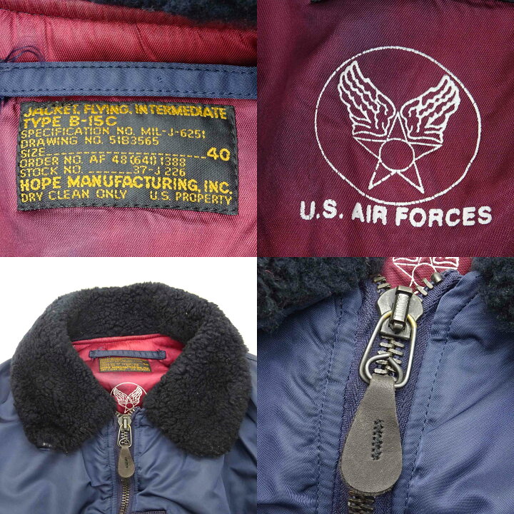 楽天市場】【中古】古着 USA製 HOPE MFG B-15C フライトジャケット 