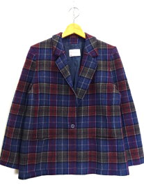 【中古】 古着 USA製 80’s PENDLETON ペンドルトン ウール ジャケット チェック柄 2ポケット PURE VIRGIN WOOL 80年代 レディース ウィメンズ ジャケット アウター 赤紺 マルチカラー系